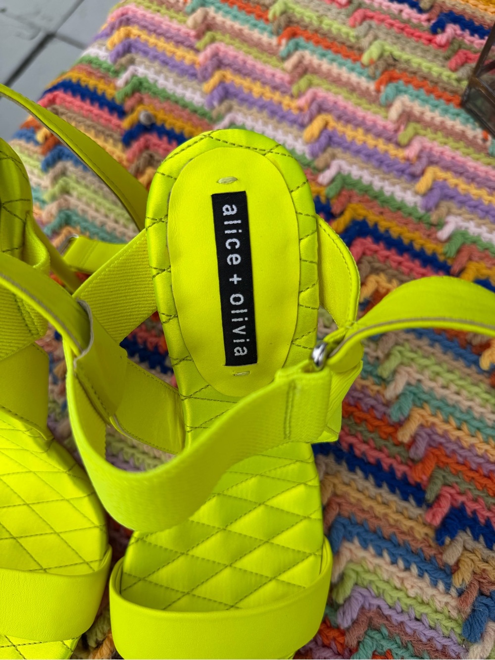 Alice + Olivia Neon Yellow Strappy Sandal - Picture 7 of 8